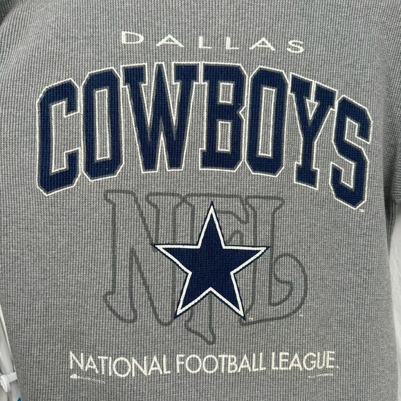Vintage Bulletin L Athletic Dallas Cowboys NFL Football Waffle Knit Top T Shirt - Picture 5 of 11